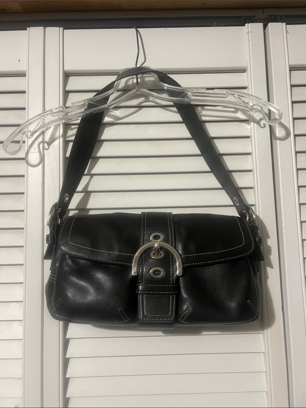 Coach Black Leather Interior Label Shoulder Bag
